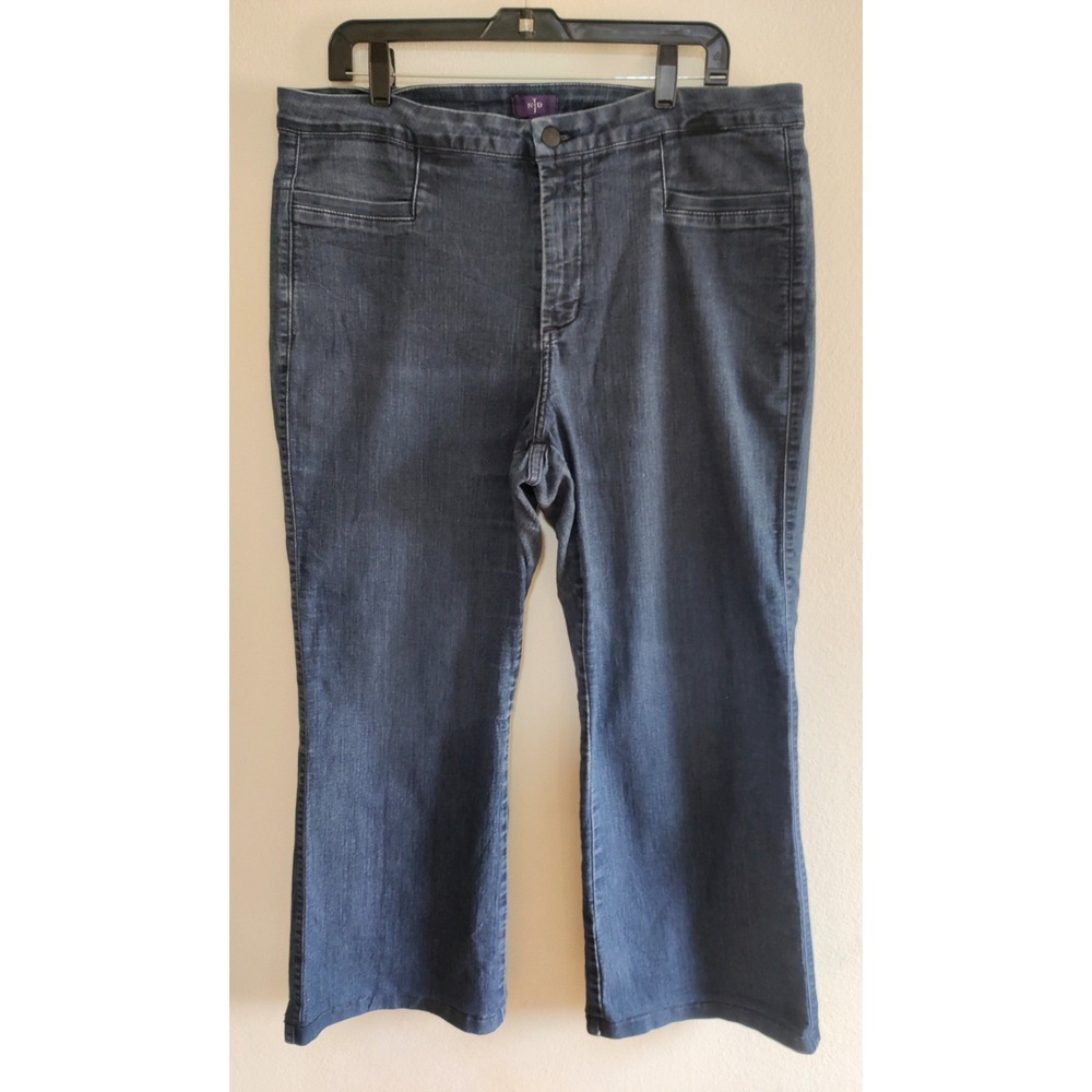NYDJ Ankle Trouser Jeans 16W Dark Wash Wide Leg Lift Tuck Denim Blue High Rise
